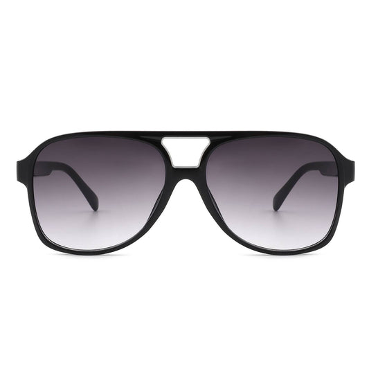 2015 Oversized Aviator Shield Brow-Bar Pilot Fashion Sunglasses