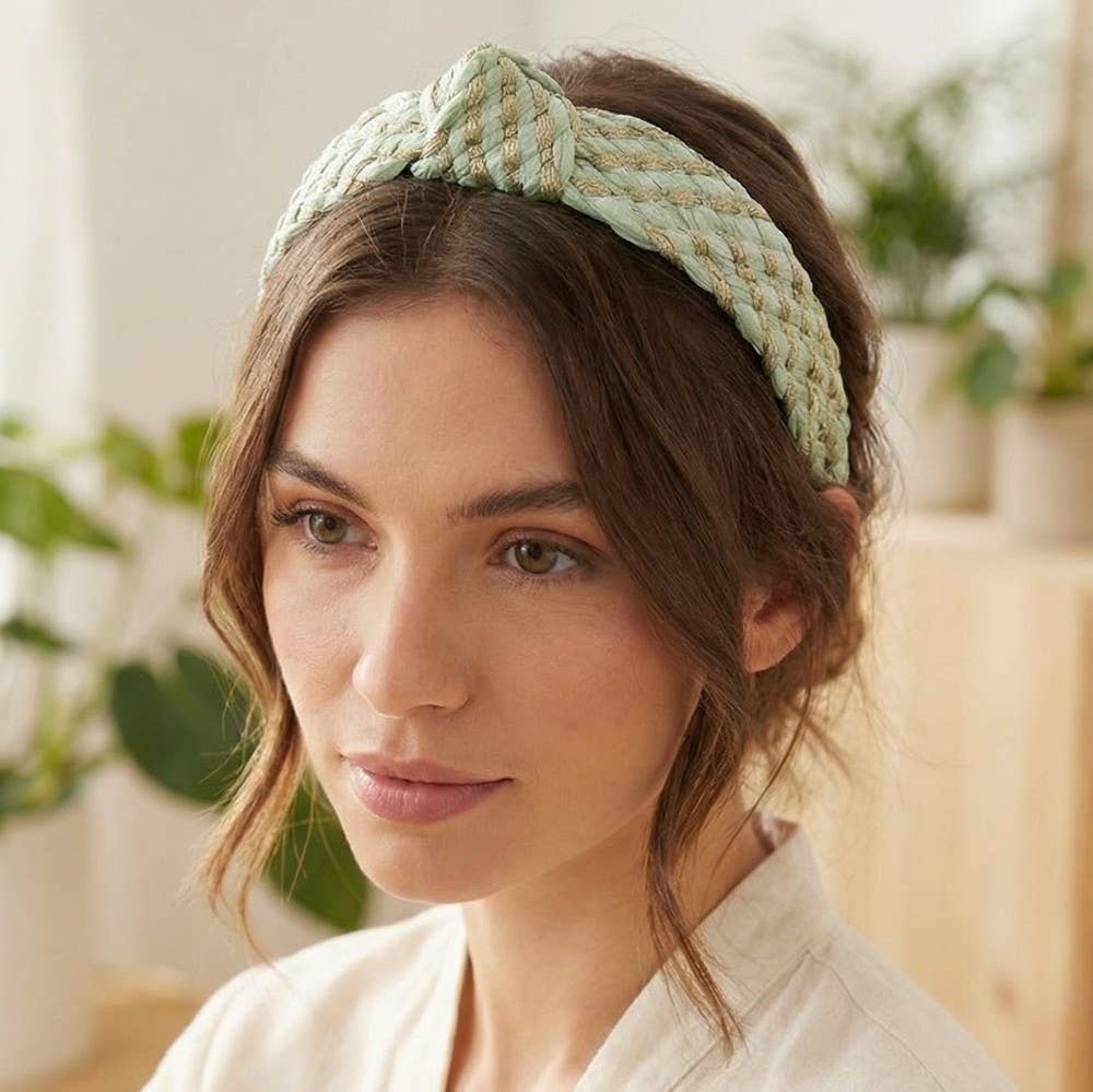2022 Striped Braided Twist Headbands