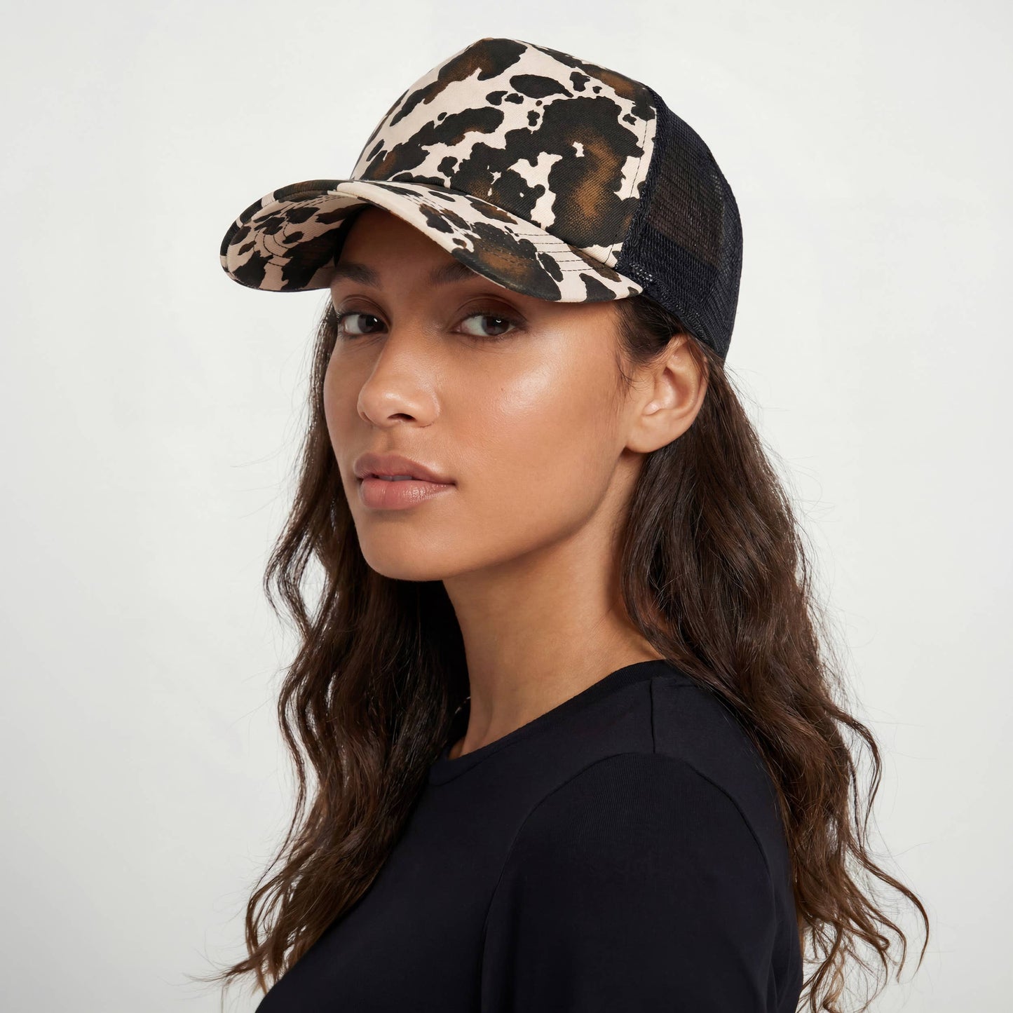 2038 Cow Pattern Trucker Hat