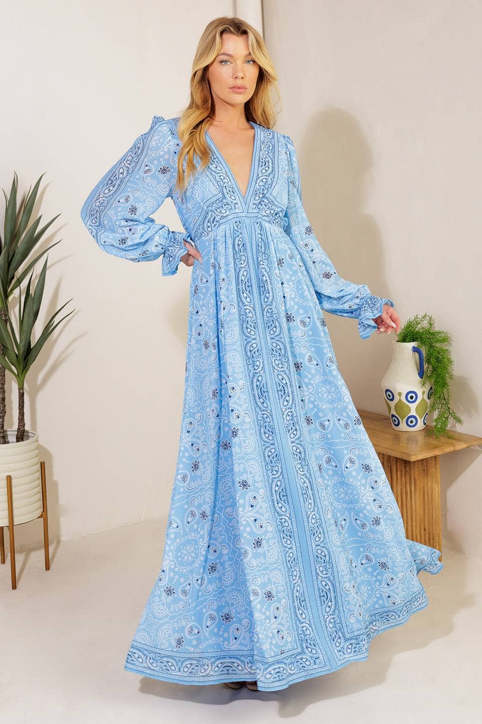 2164 Printed Maxi Dress