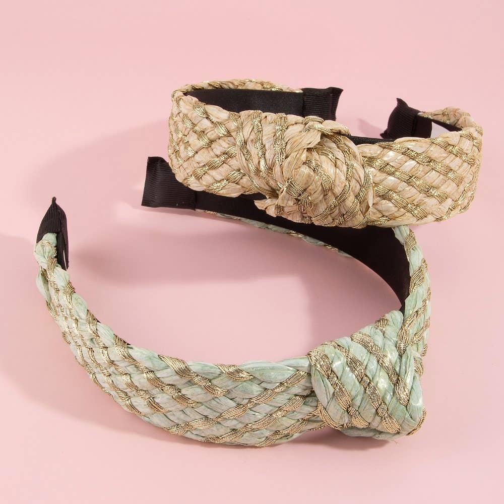 2022 Striped Braided Twist Headbands