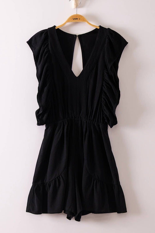 2072 Ruffled Sleeve Romper