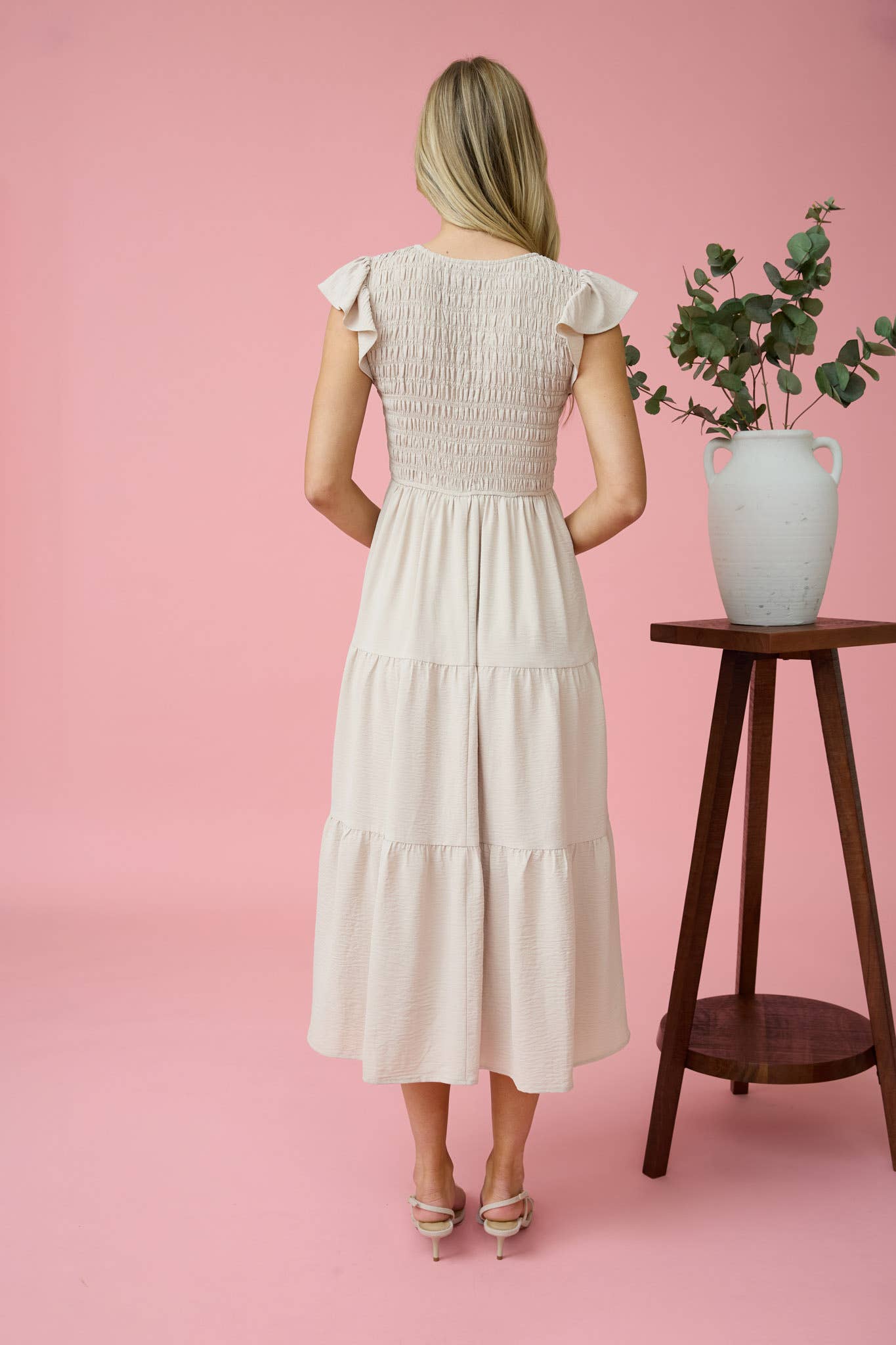 2046 Flutter Sleeve Maxi Dress
