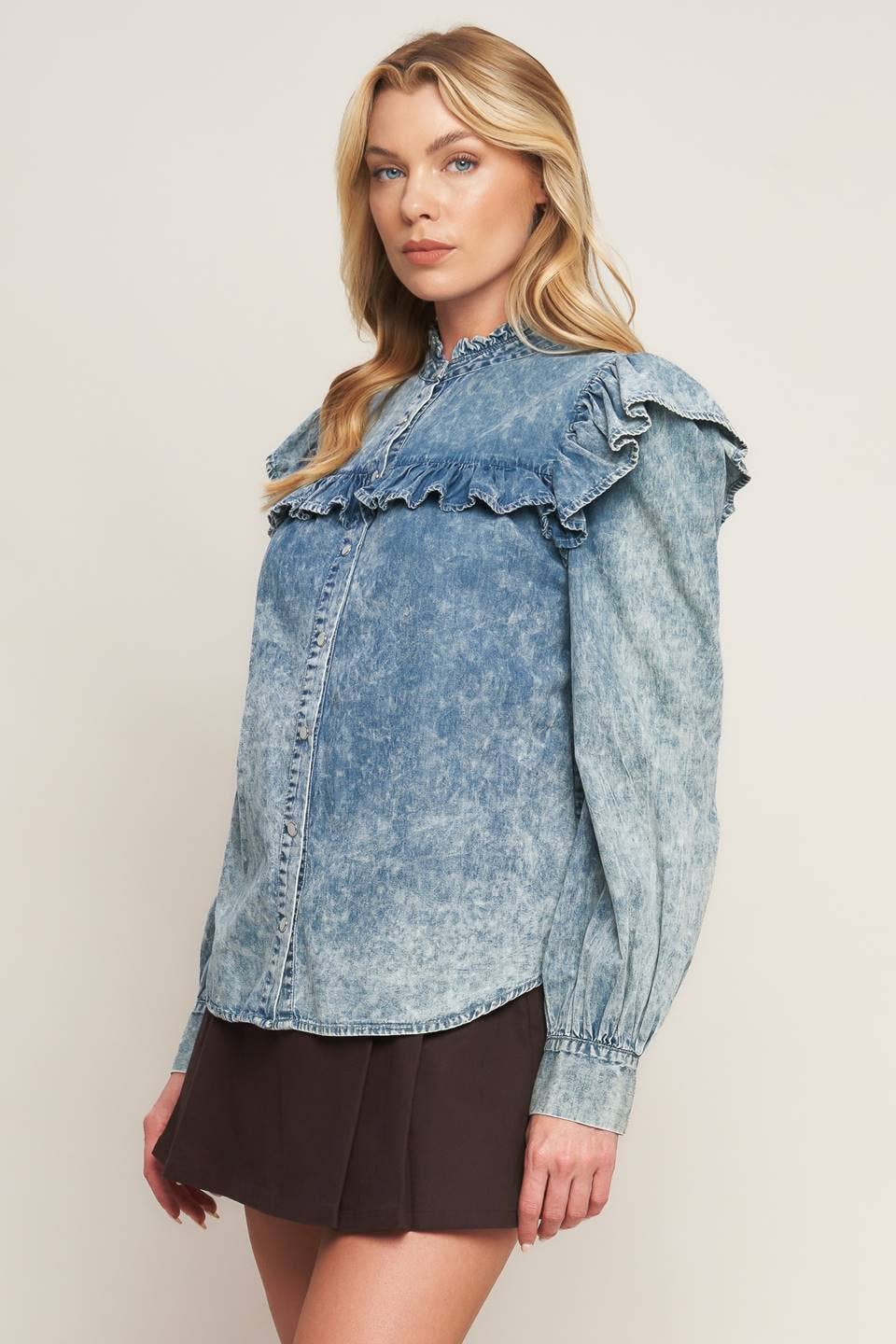 2166 Denim Blouse