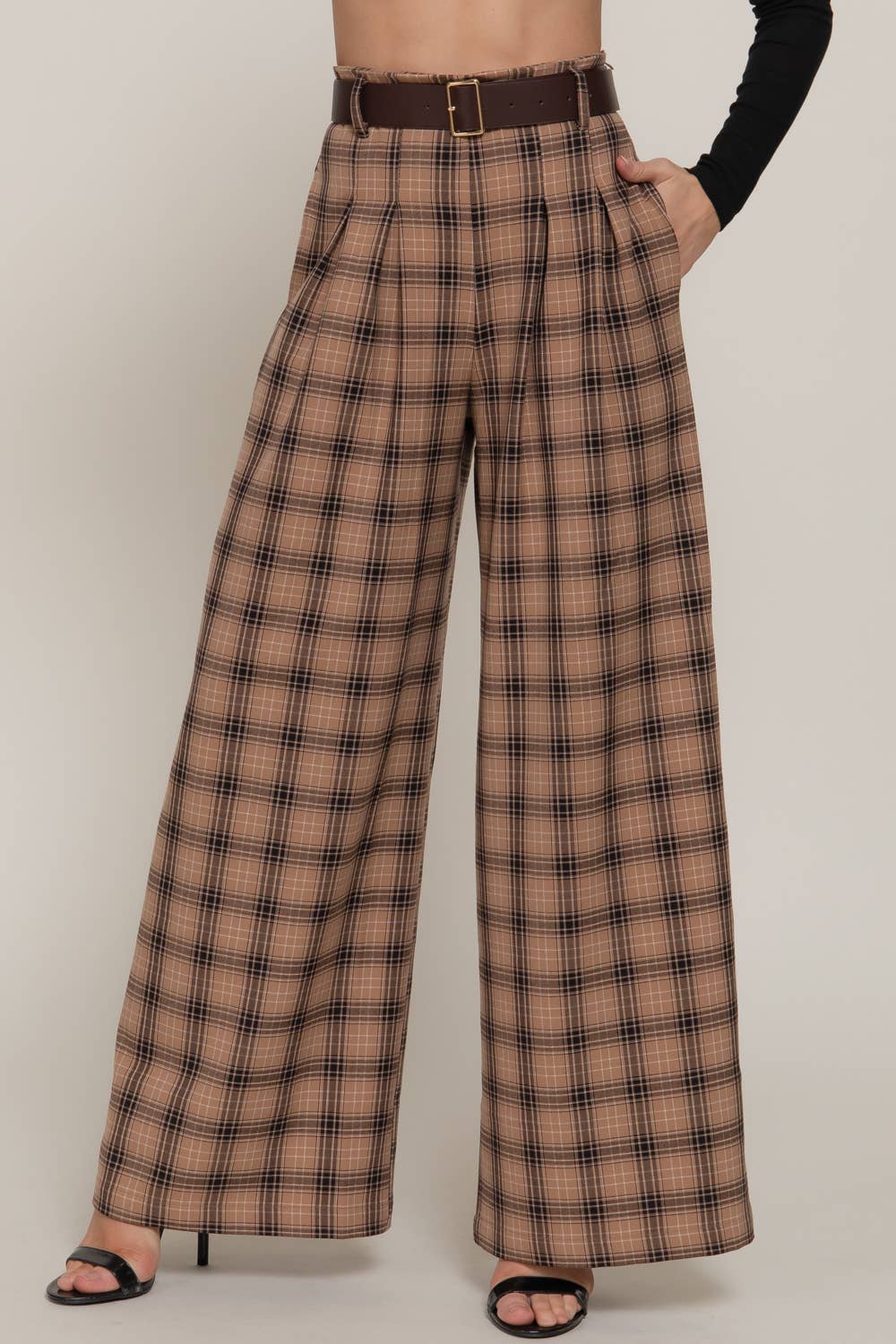 2134 Plaid Wide Leg Pants