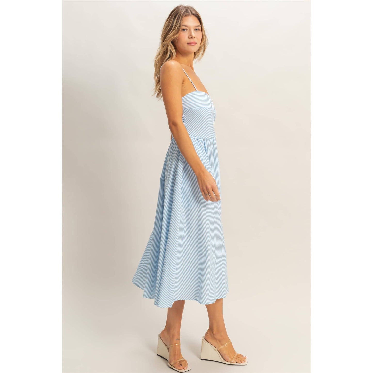 2061 Striped Spaghetti Strap Dress