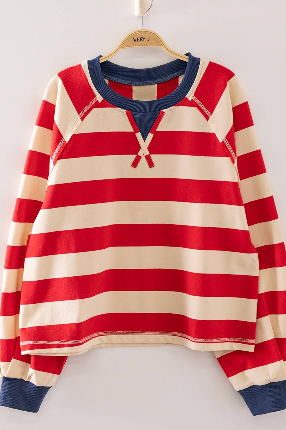 2132 Casual Stripe Cropped Top