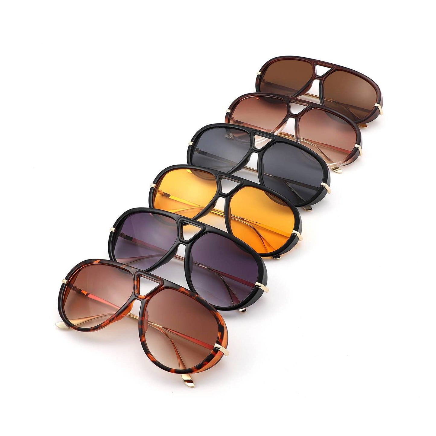 2016 Retro Double Bridge Bold Fashion Aviator Sunglasses