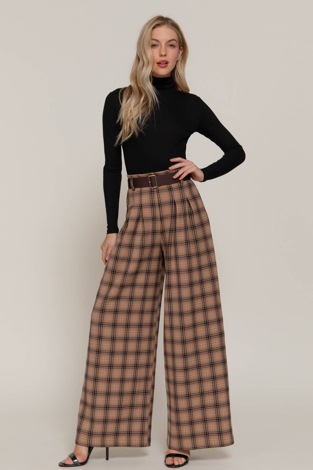 2134 Plaid Wide Leg Pants