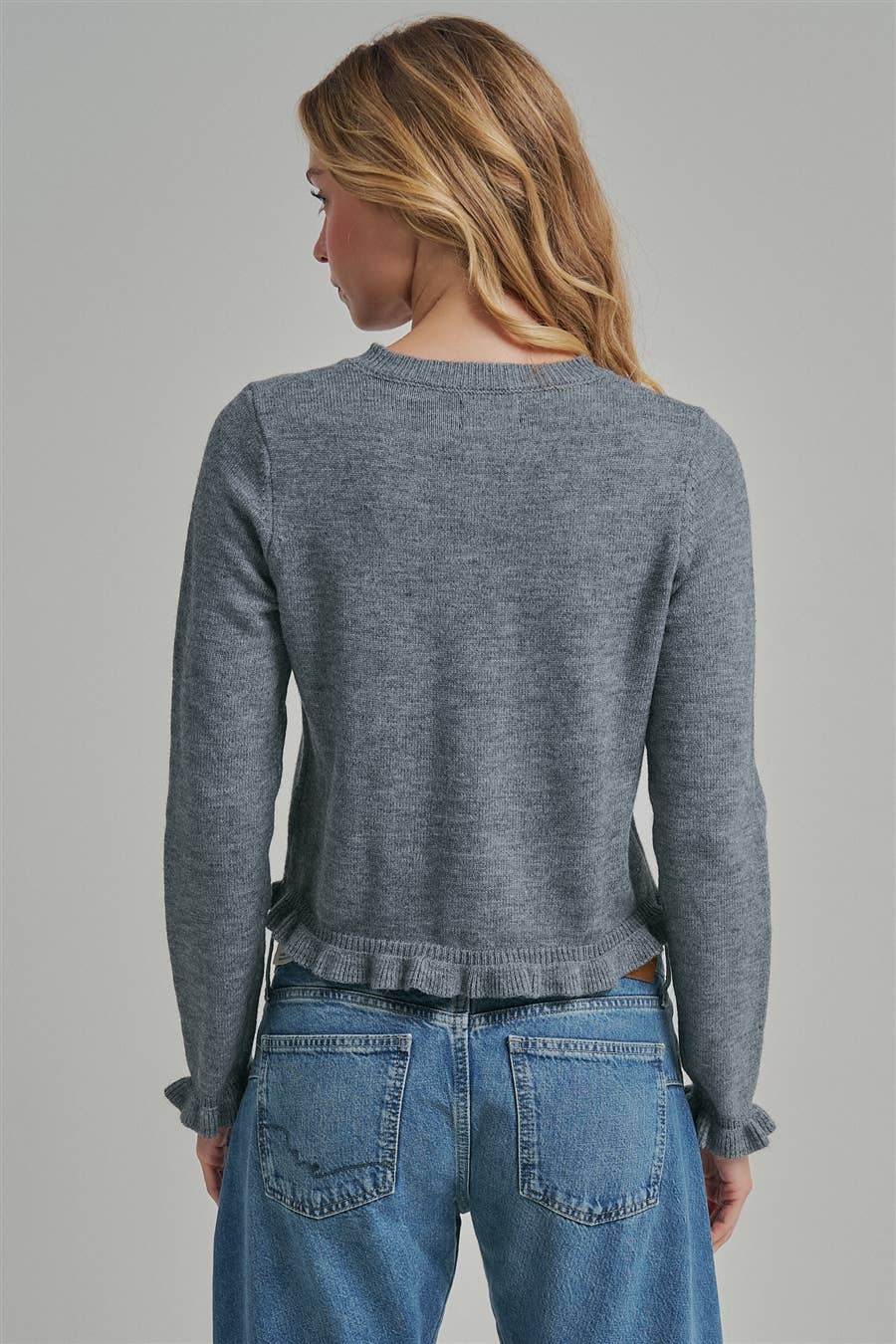 2162 Cardigan with Ruffle Detail