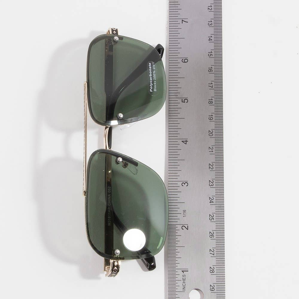 2027 Rimless Square Aviator Sunglasses