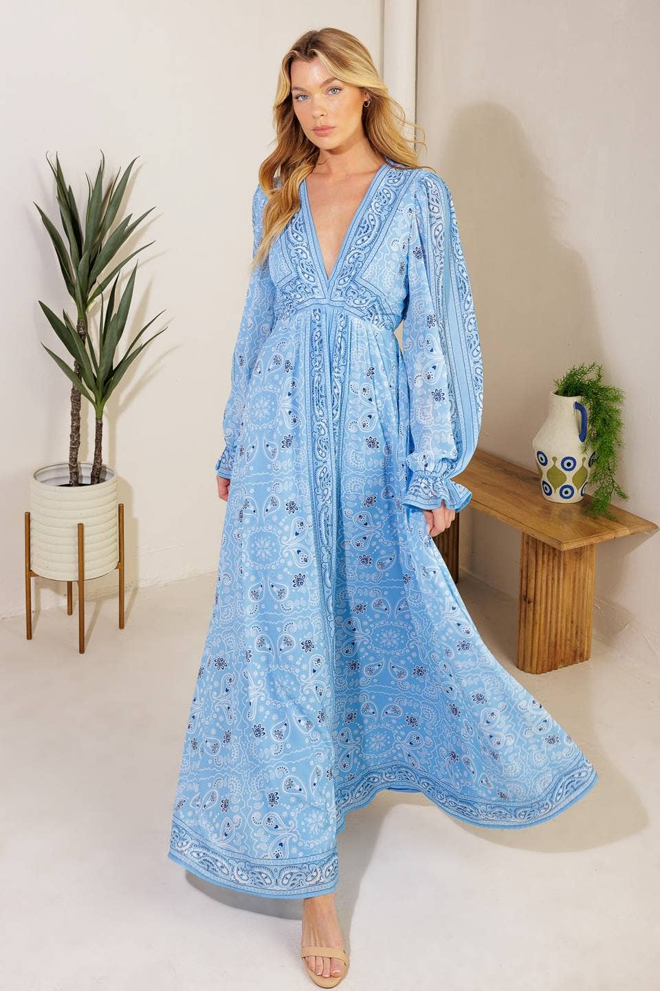 2164 Printed Maxi Dress
