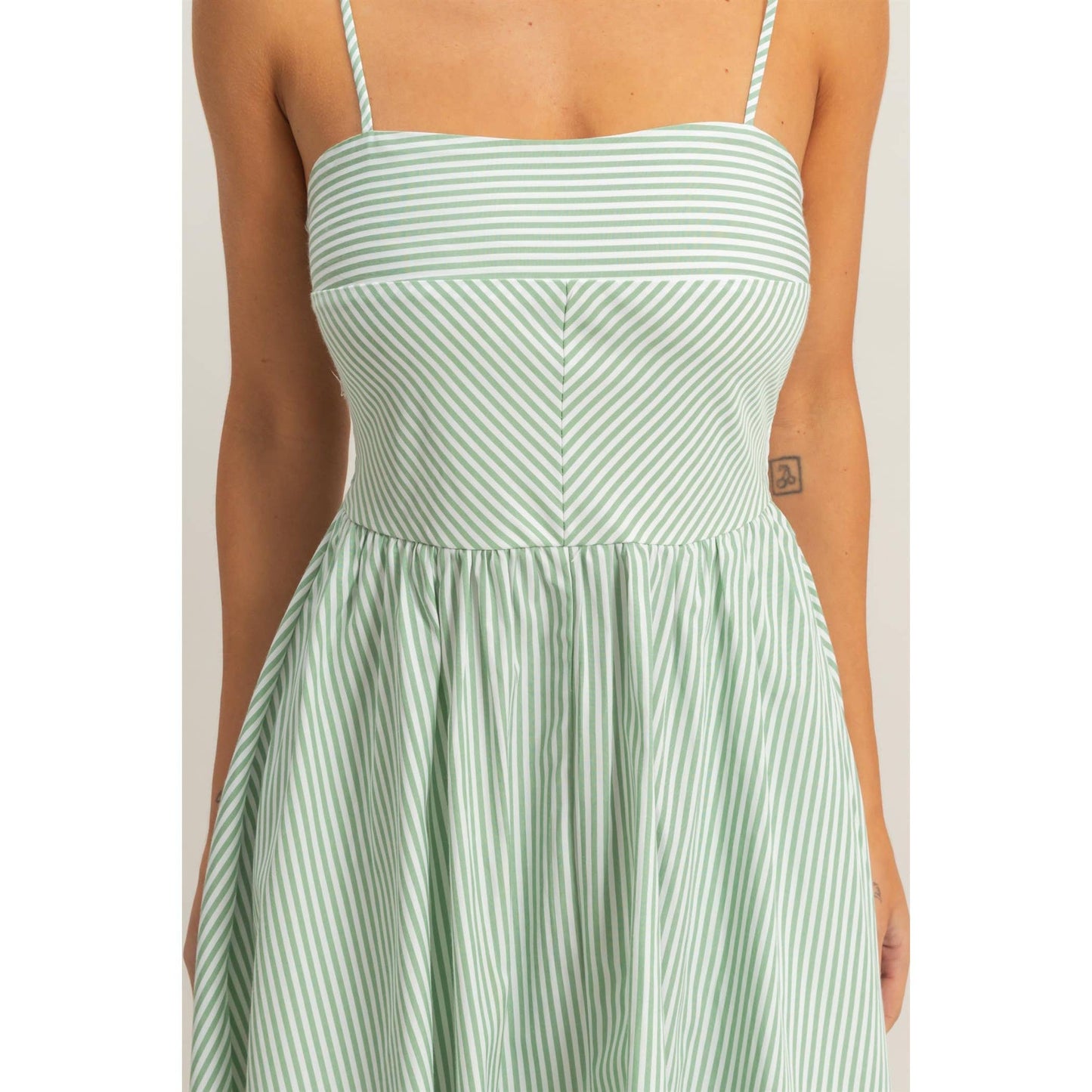 2061 Striped Spaghetti Strap Dress