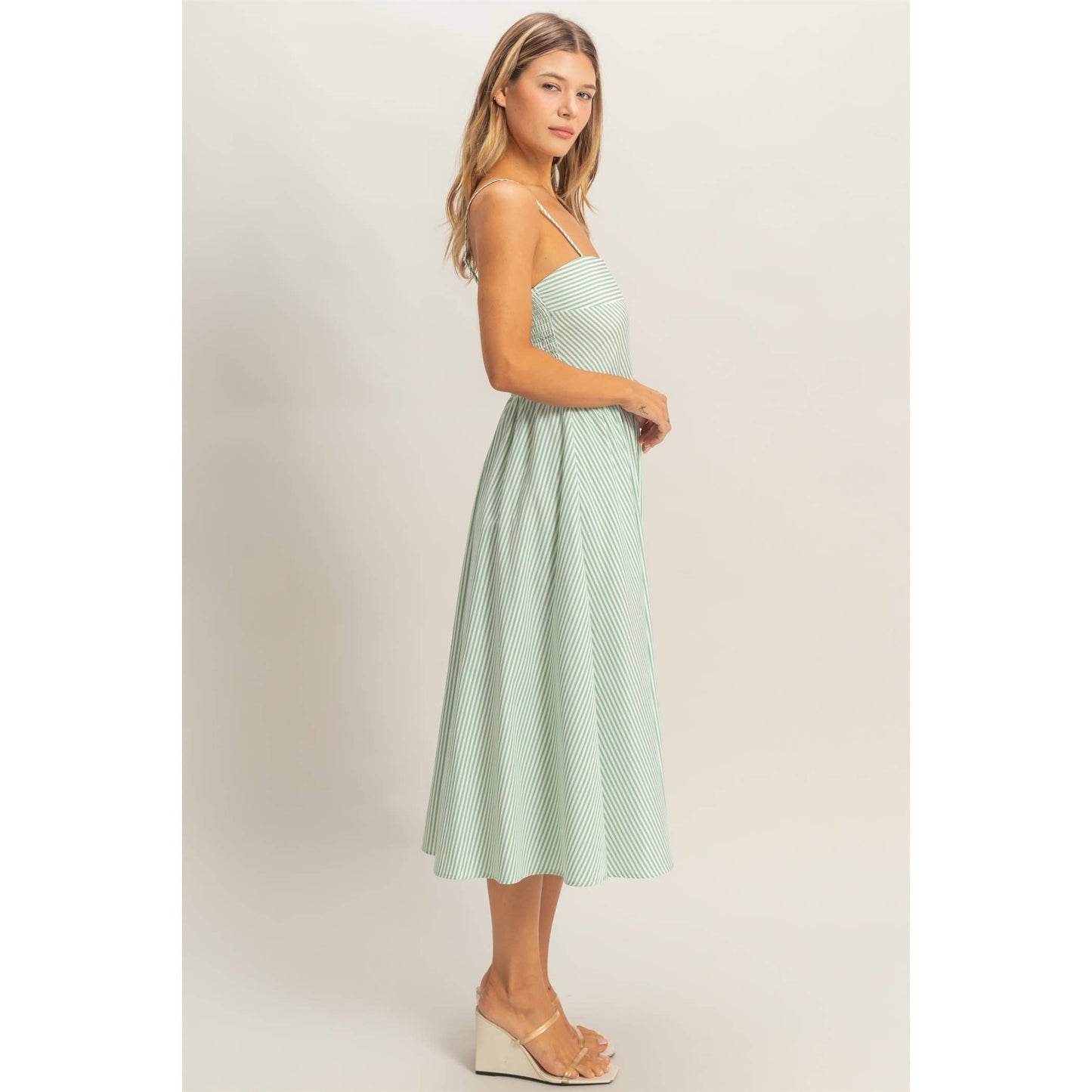 2061 Striped Spaghetti Strap Dress
