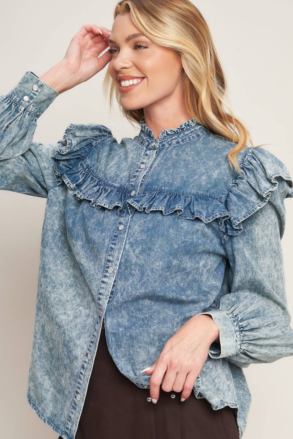 2166 Denim Blouse