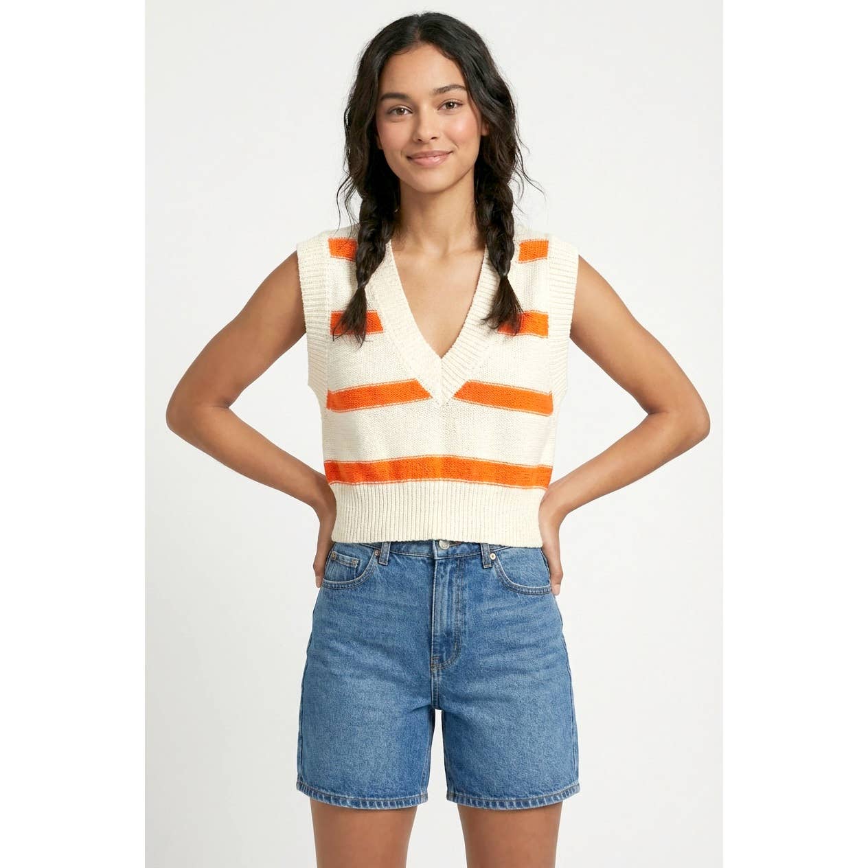 2009 Striped V-Neck Sweater Vest
