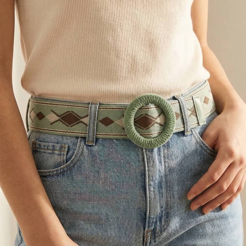 2019 Round Braided Buckle Boho Belt