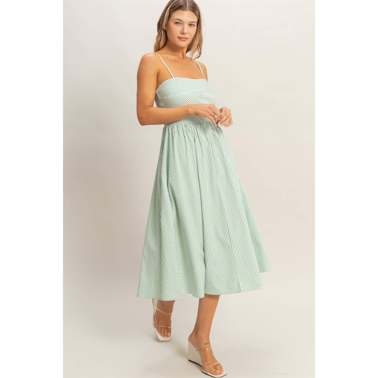 2061 Striped Spaghetti Strap Dress