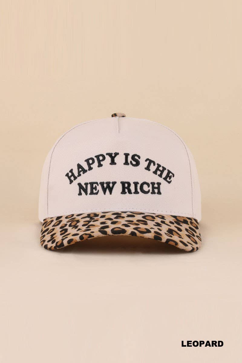 2110 Happy Is The New Rich Trucker Snapback Hat