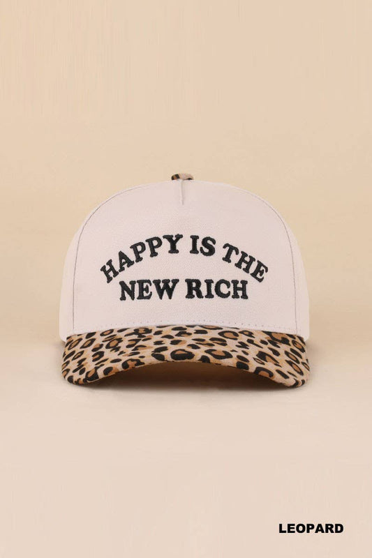 2110 Happy Is The New Rich Trucker Snapback Hat