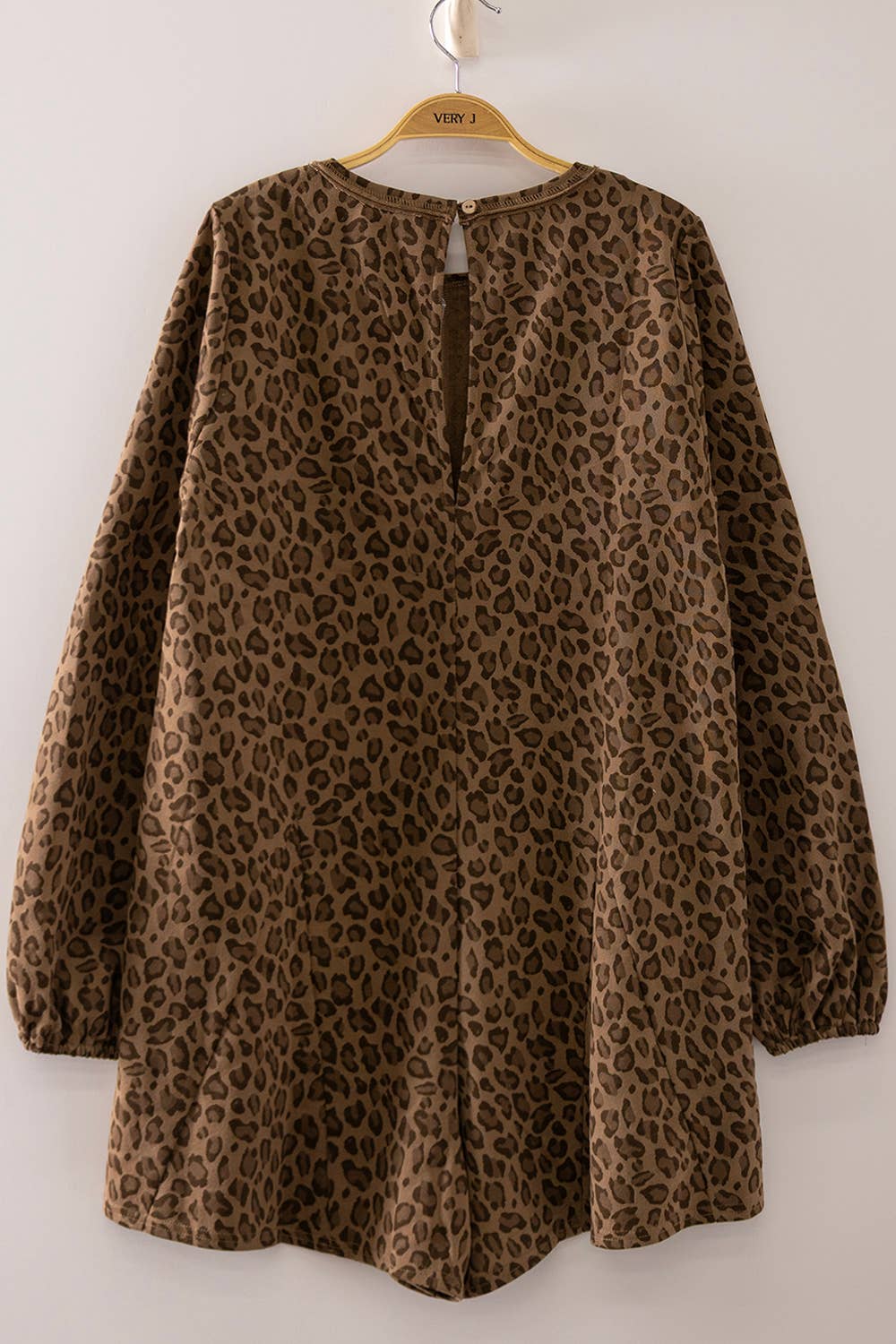 2133 Leopard Print Long Sleeve Romper