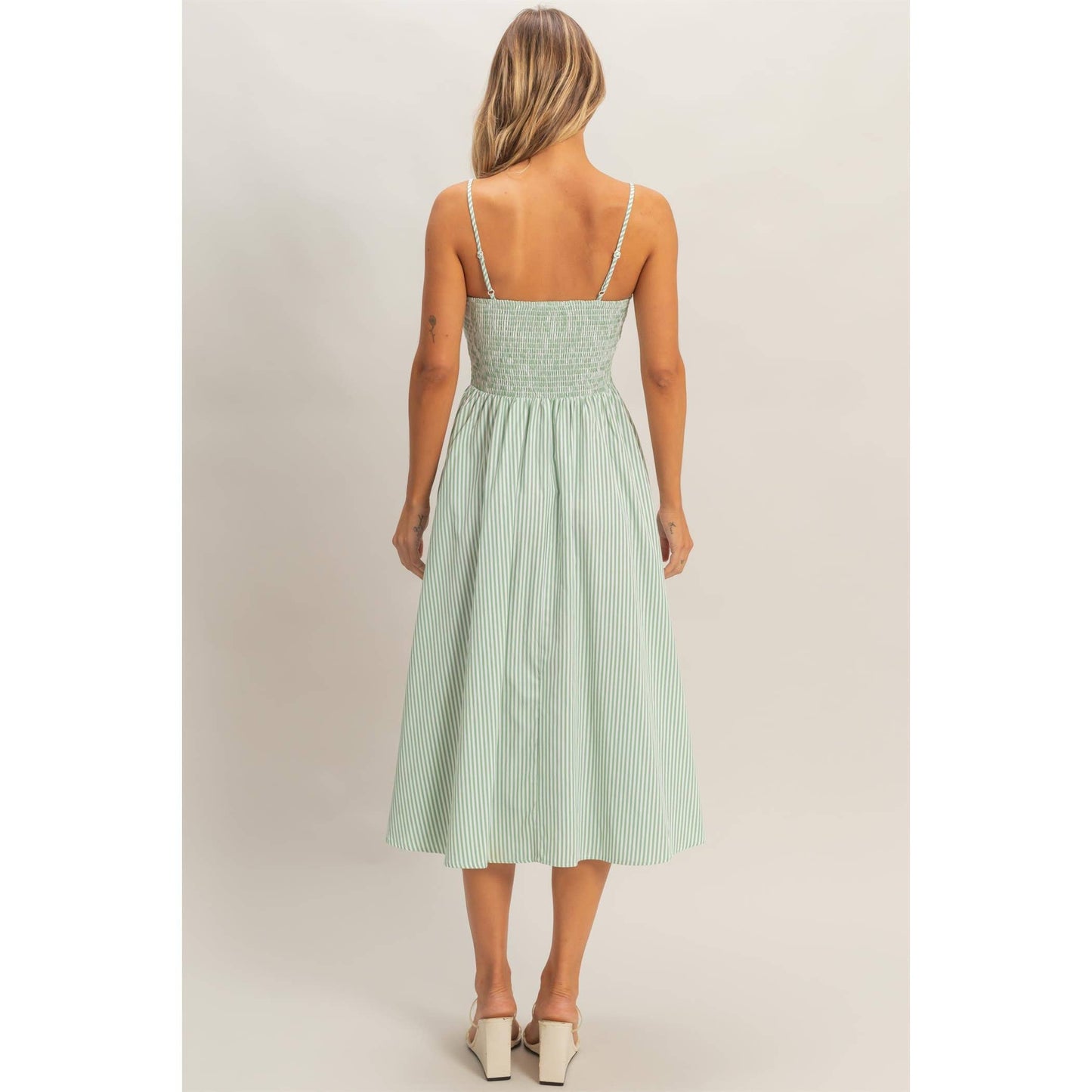 2061 Striped Spaghetti Strap Dress