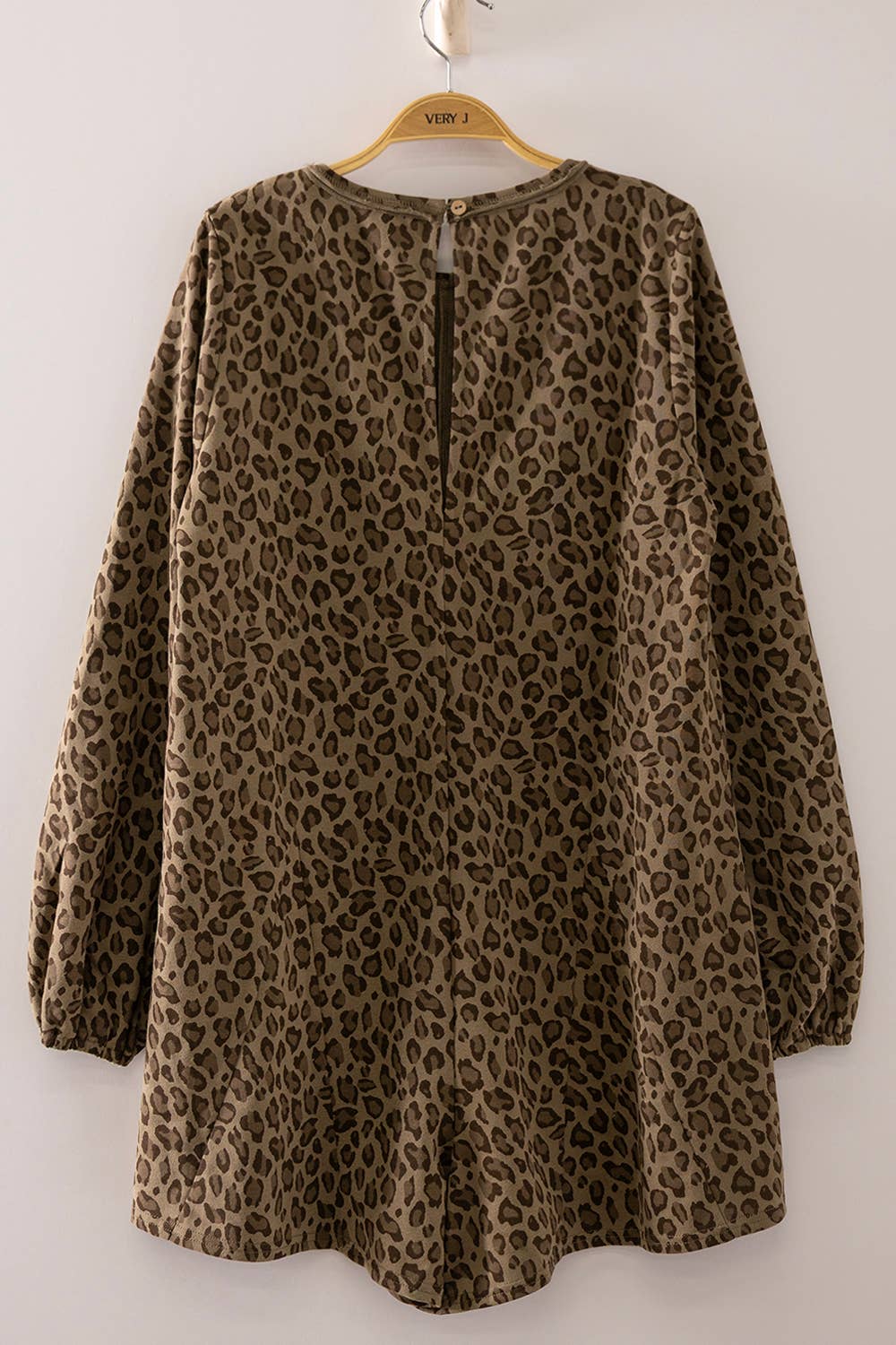 2133 Leopard Print Long Sleeve Romper