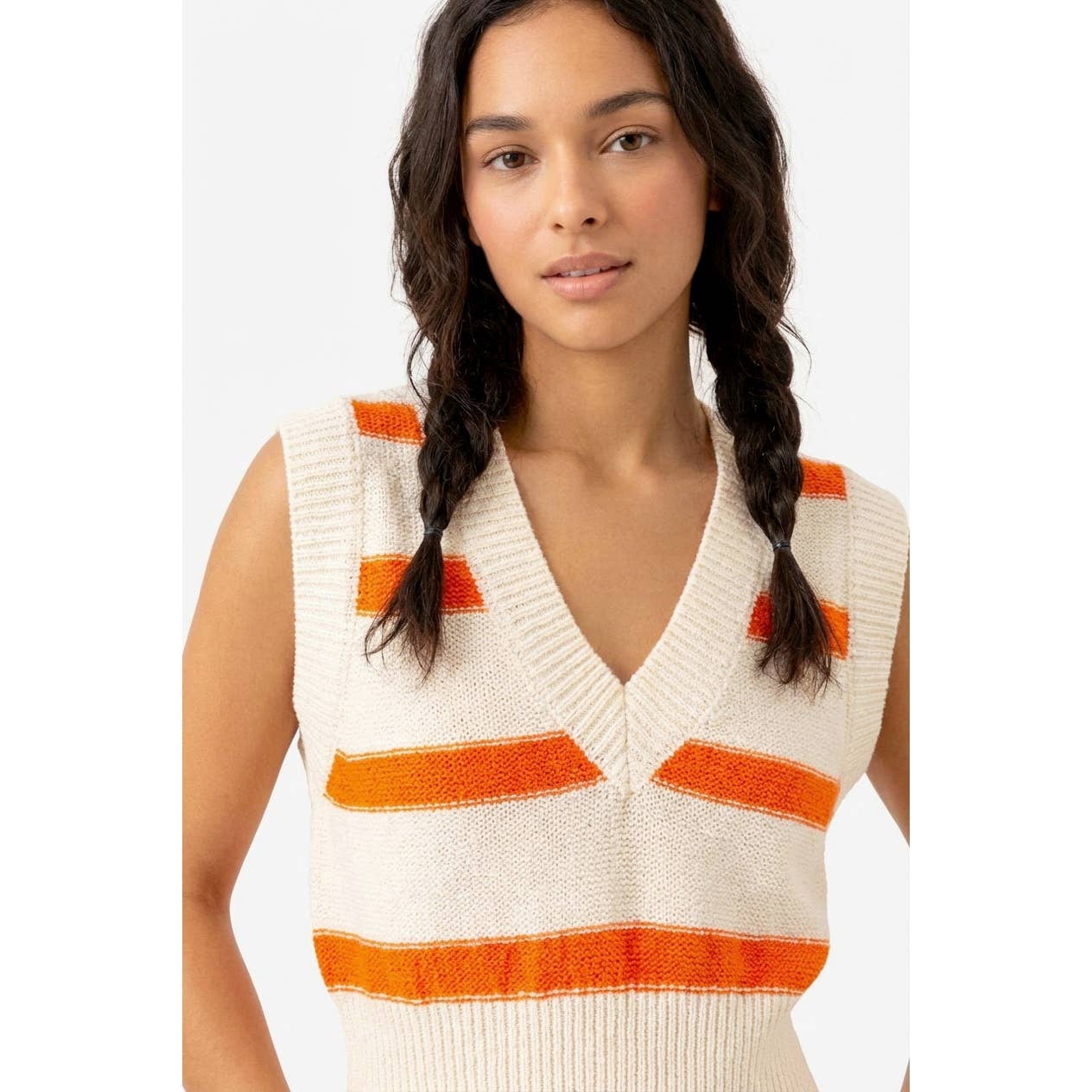 2009 Striped V-Neck Sweater Vest