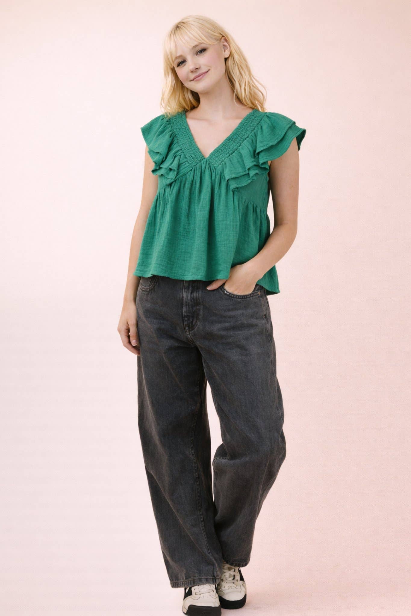 2073 Ruffle Sleeve Top