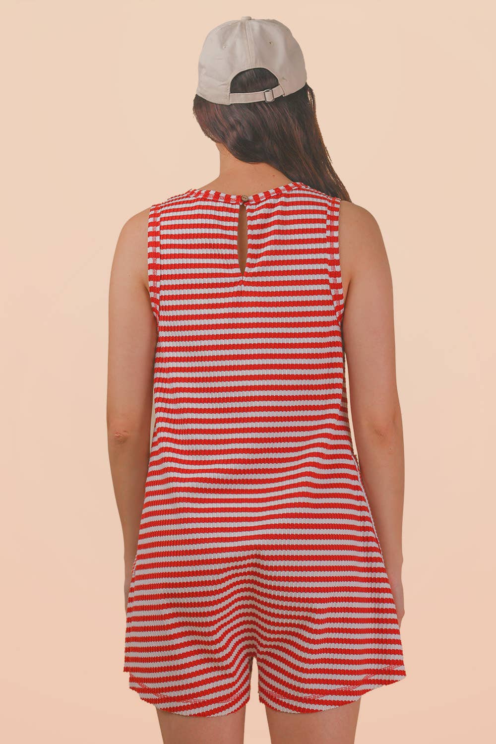 2071 Striped Casual Romper