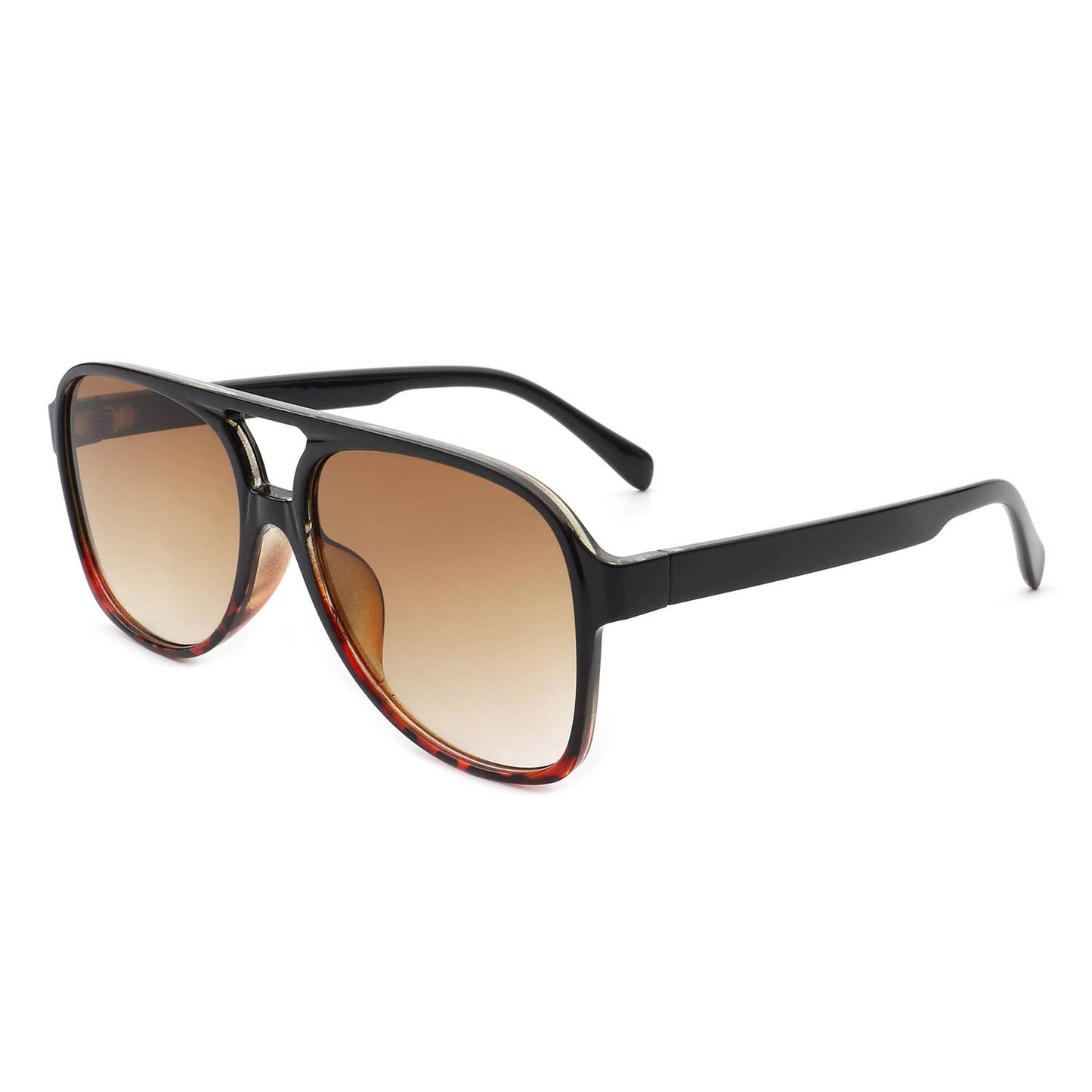 2015 Oversized Aviator Shield Brow-Bar Pilot Fashion Sunglasses