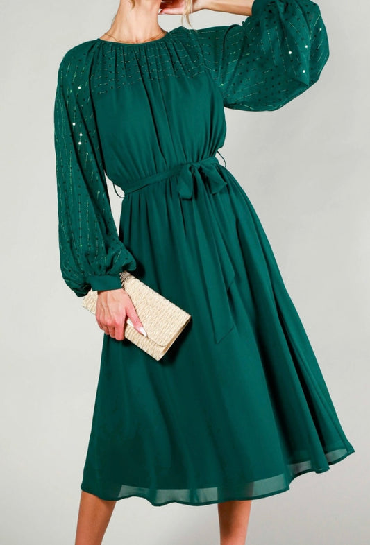 1191 Long Sleeve Midi Dress
