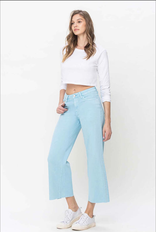 1232 High Rise Crop Wide Leg Jeans (2 Colors)