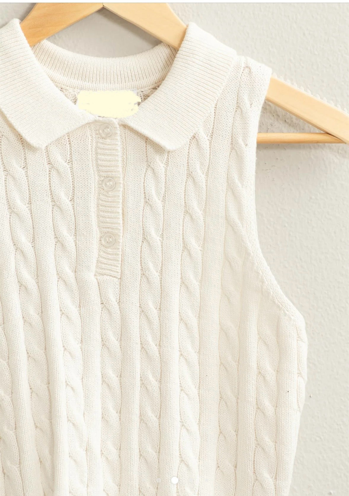 1337 Button Front Cropped Sweater Vest (3 colors)