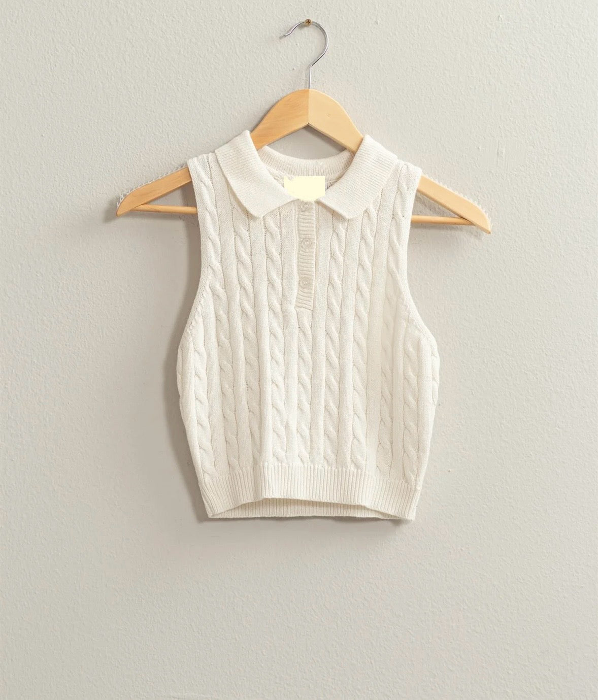 1337 Button Front Cropped Sweater Vest (3 colors)