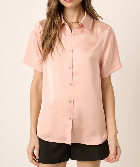 1361 Satin Short Sleeve Shirt