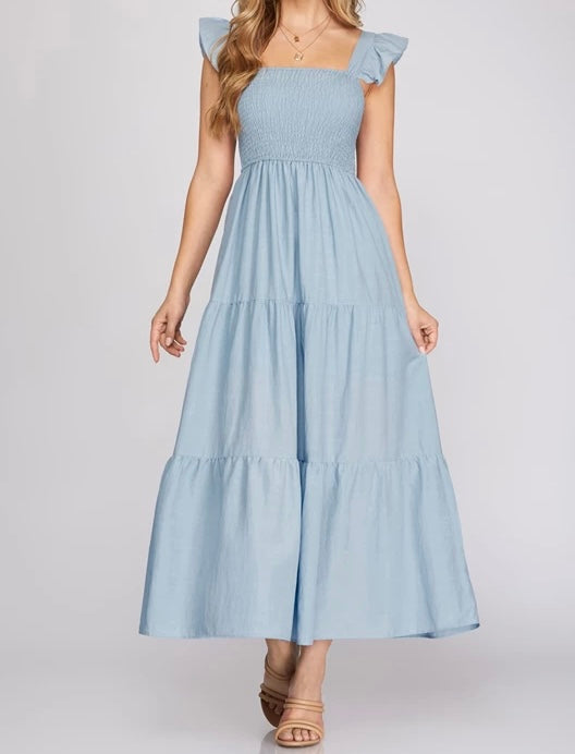 0950 Tiered Maxi Dress
