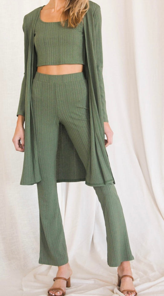 0977 3 Piece Rib Knit Set
