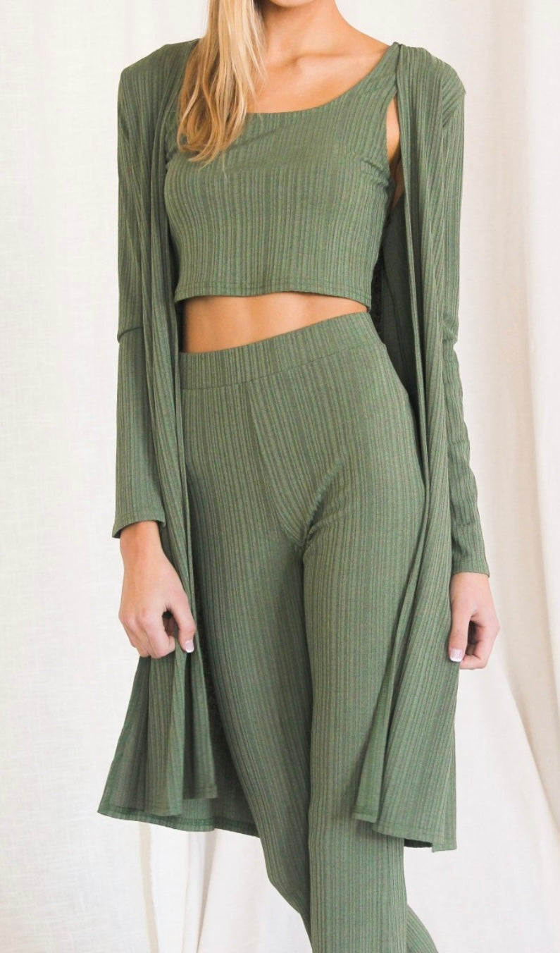 0977 3 Piece Rib Knit Set
