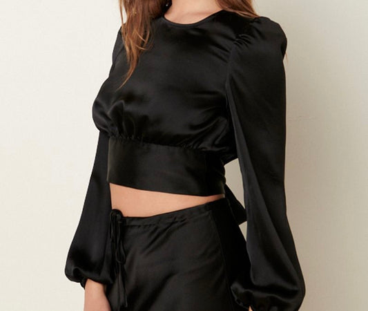 Satin Tie Back Blouse