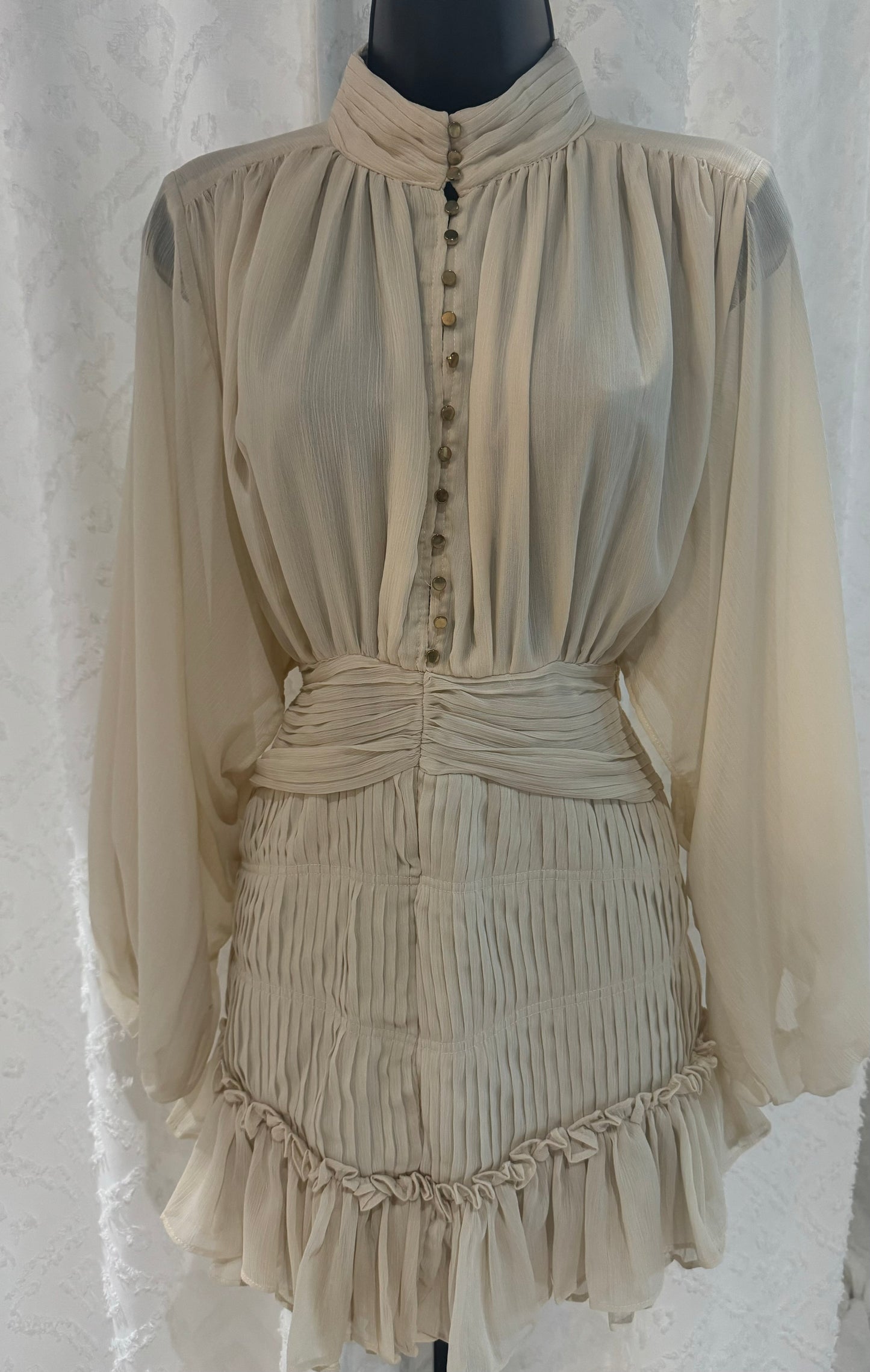0230 Woven Chiffon Mini Dress