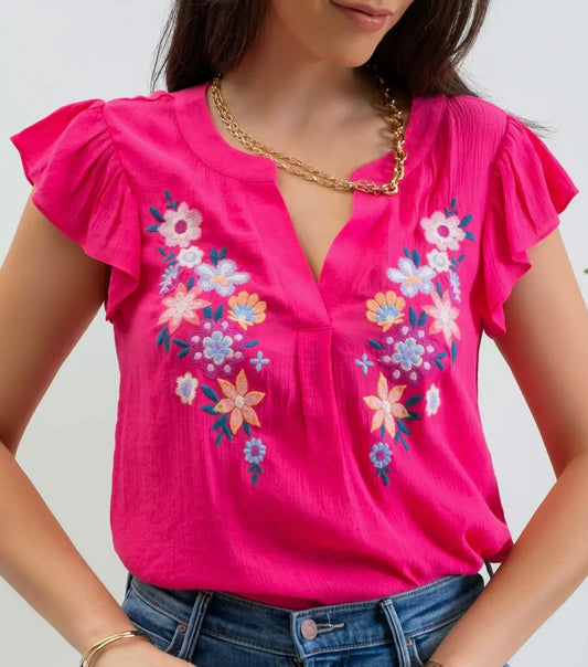 1405 V-Neck Floral Blouse