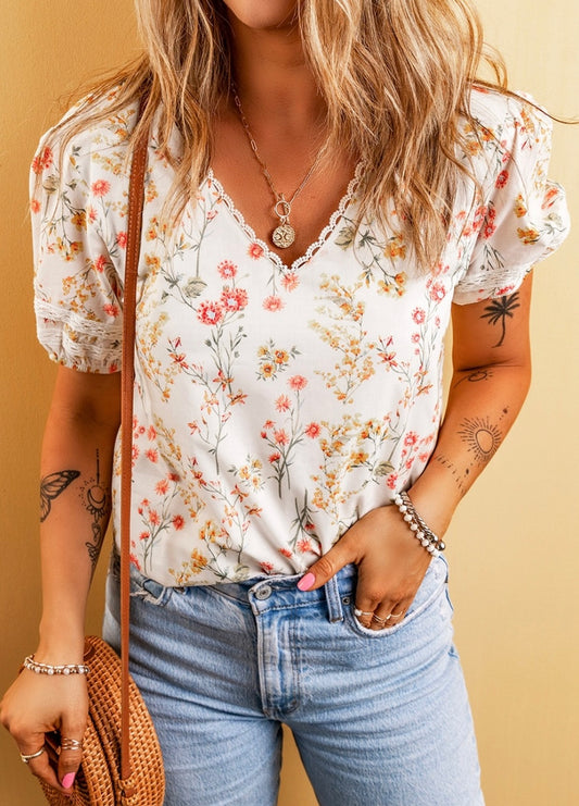 1427 Boho Floral Blouse