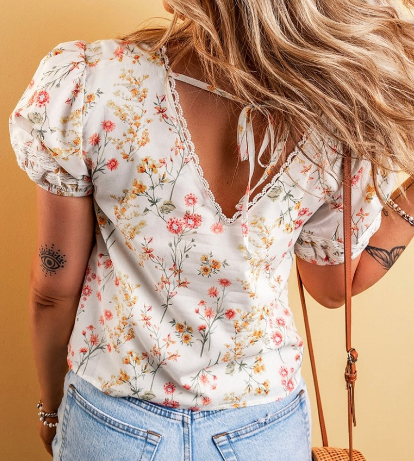 1427 Boho Floral Blouse