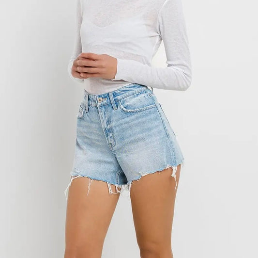 1445 High Rise Distressed Shorts