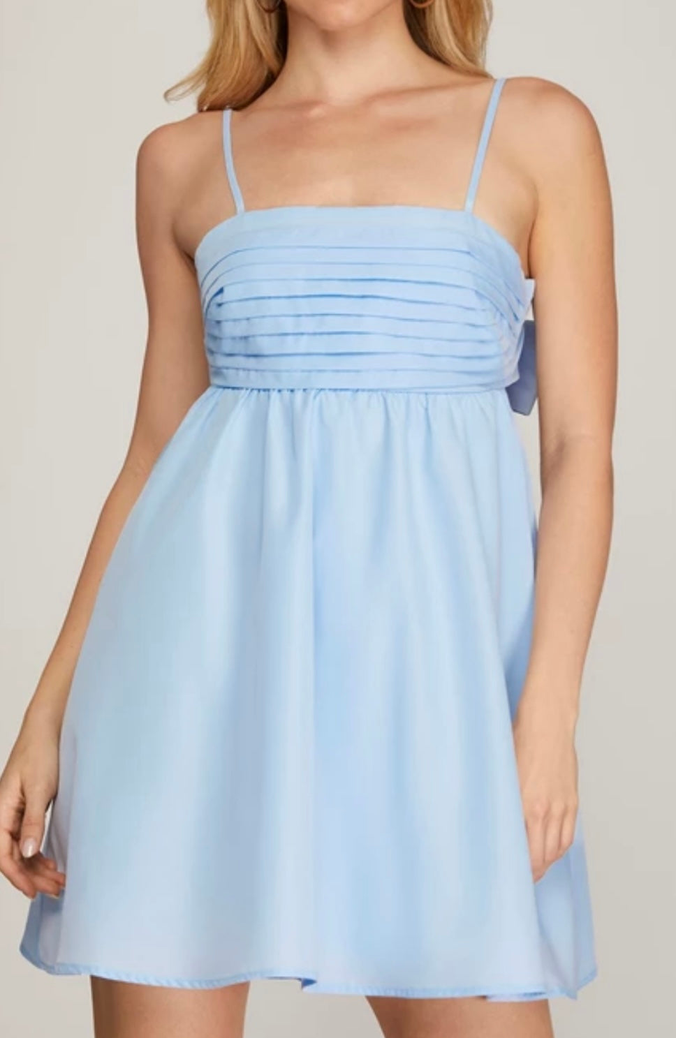1323 Pleated Cut Out Back Dress