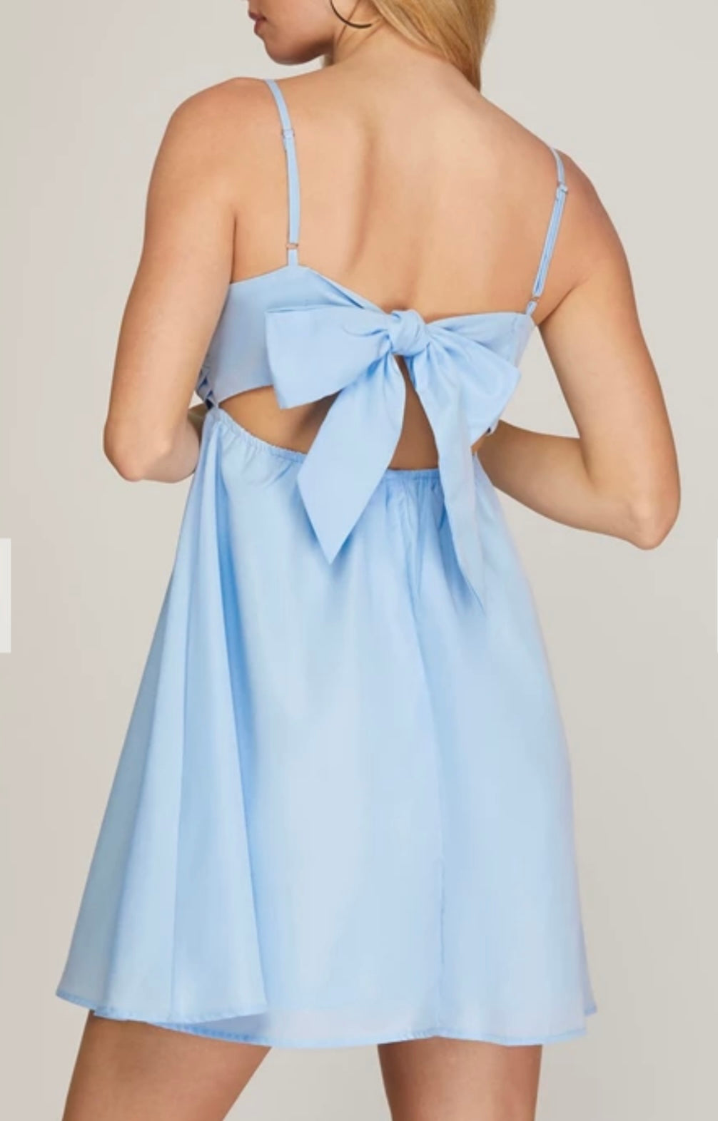 1323 Pleated Cut Out Back Dress