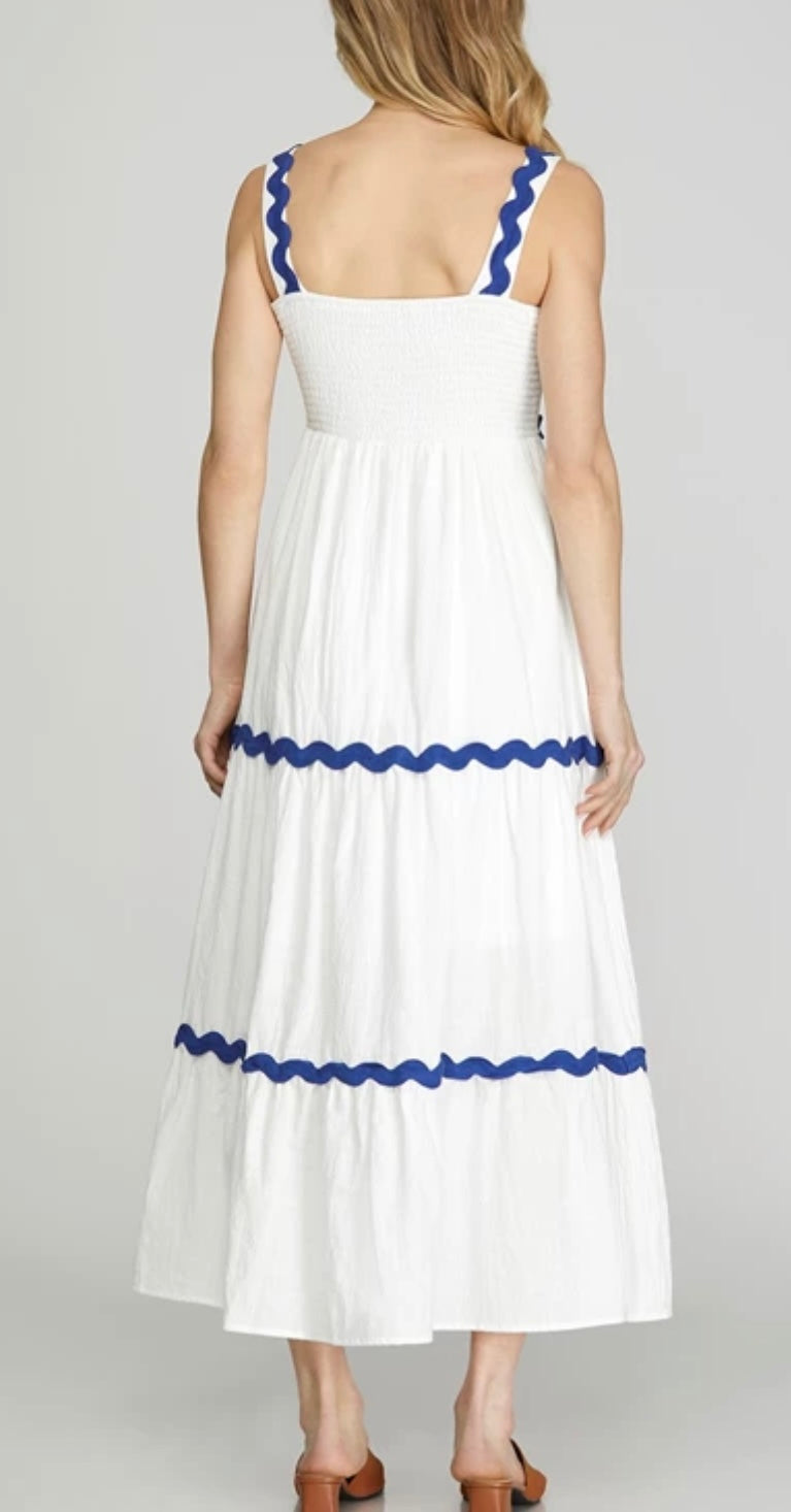 1462 Ric Rac Tiered Midi Dress