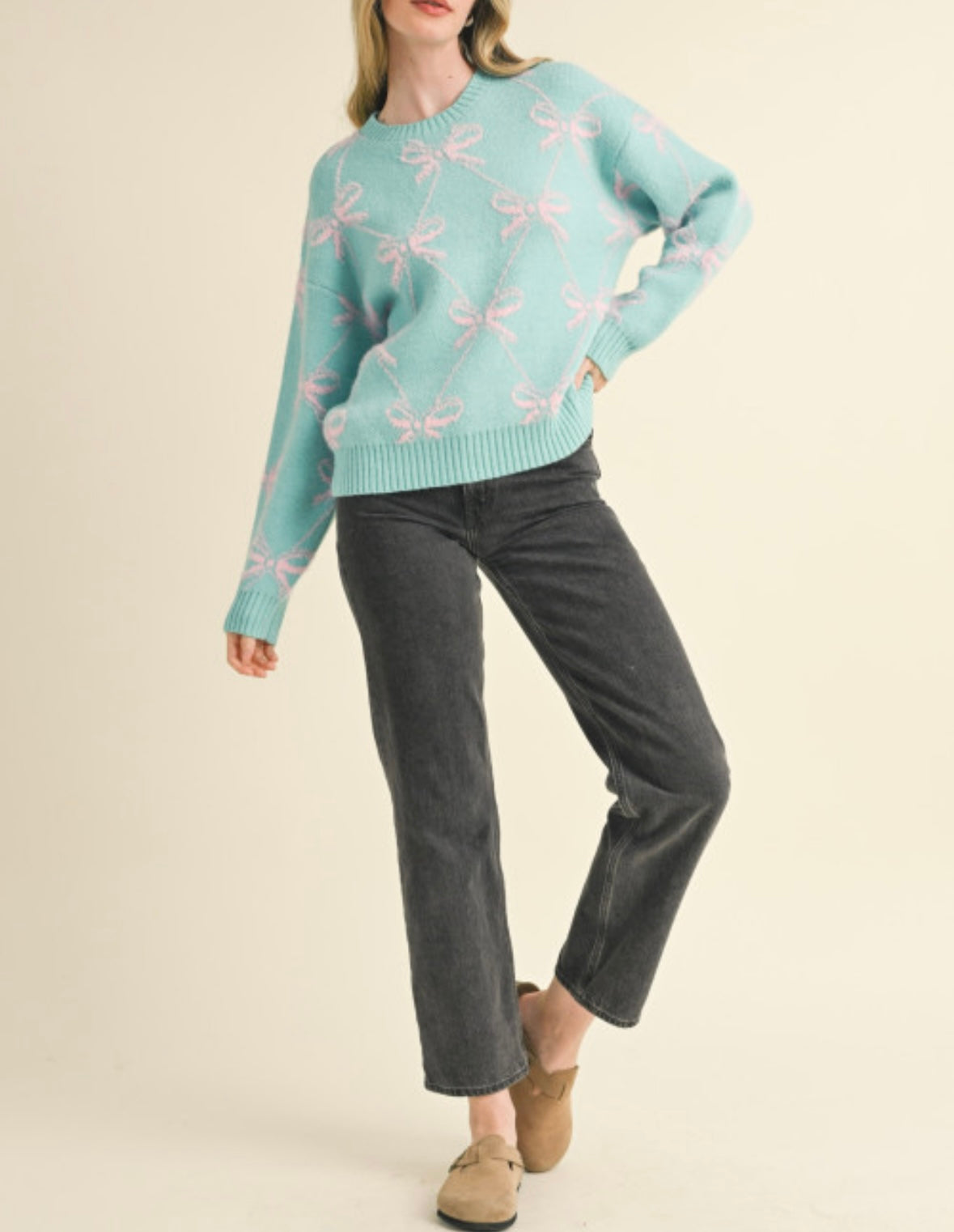 1502 Ribbon Pattern Sweater