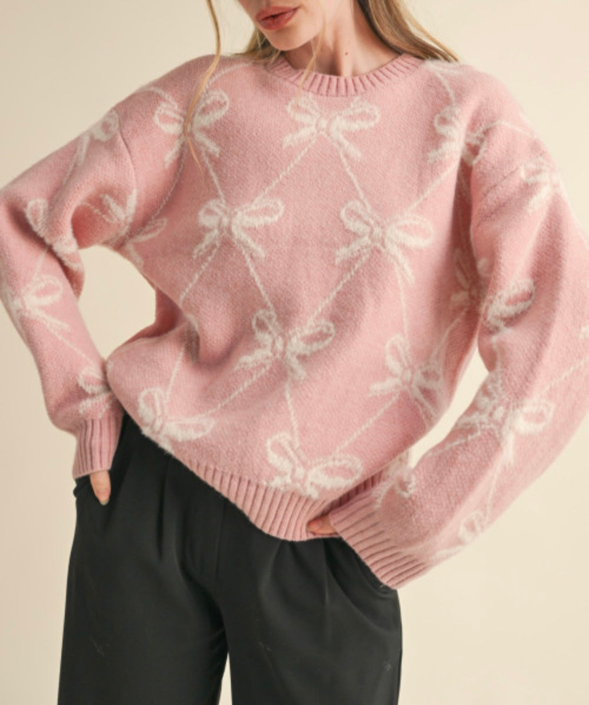1502 Ribbon Pattern Sweater